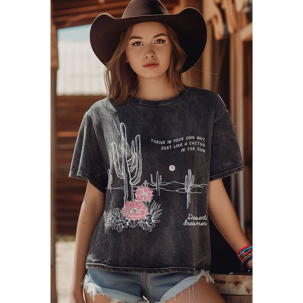 JUST LIKE A CACTUS MINERAL GRAPHIC TOP