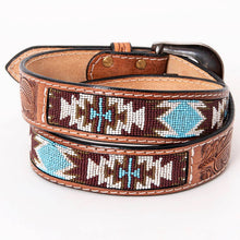 Load image into Gallery viewer, HILASON Hand Tooled/Beaded Leather Belt
