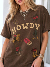 Load image into Gallery viewer, Howdy Retro Western Mineral Brown T-Shirt
