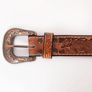 HILASON Hand Tooled/Beaded Leather Belt