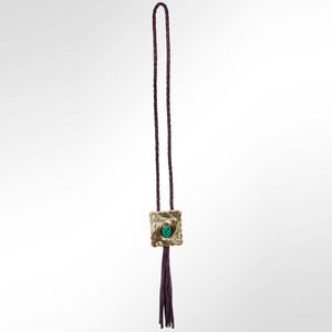 Braided Genuine Leather Necklace/Bolo