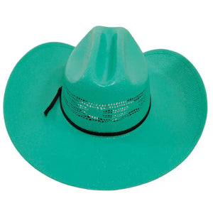 Bangora Straw Cowgirl Hat - Style Chelsea - Turquoise