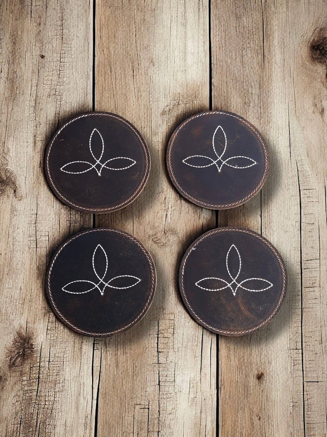 BootStitch Leather Coasters - Set of 4