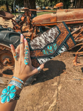 Load image into Gallery viewer, Turquoise Tooled Wallet
