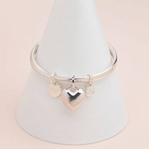 Silver Heart Bangle