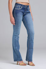 Load image into Gallery viewer, Steer Head Embroidery Mid-Rise Boot Cut 32"
