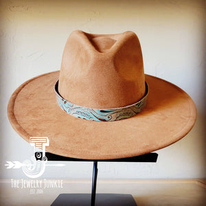 Napolis Turquoise Brown Embossed Leather Hat Band Only