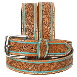 HILASON Hand Tooled Leather Belt